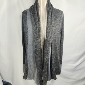 Have 2 Have Shades of Grey Long Sleeve Open Front Cardigan Size Large